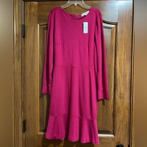 NWT - LOFT fuchsia colored knit dress